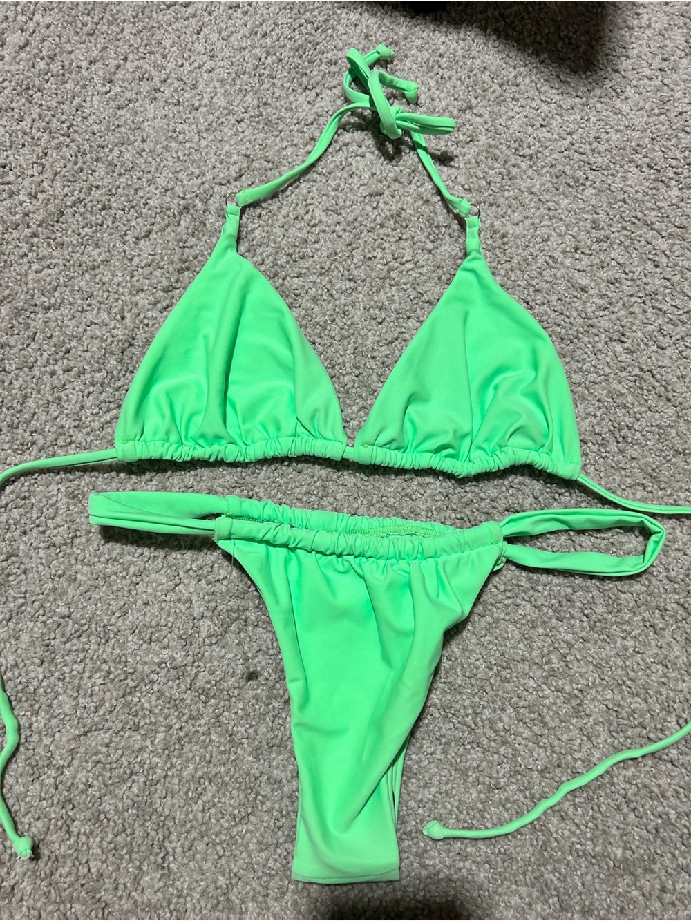 Neon Green Triangle Bikini Set